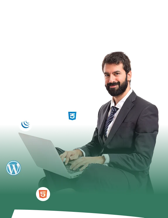 A men sitting with laptop