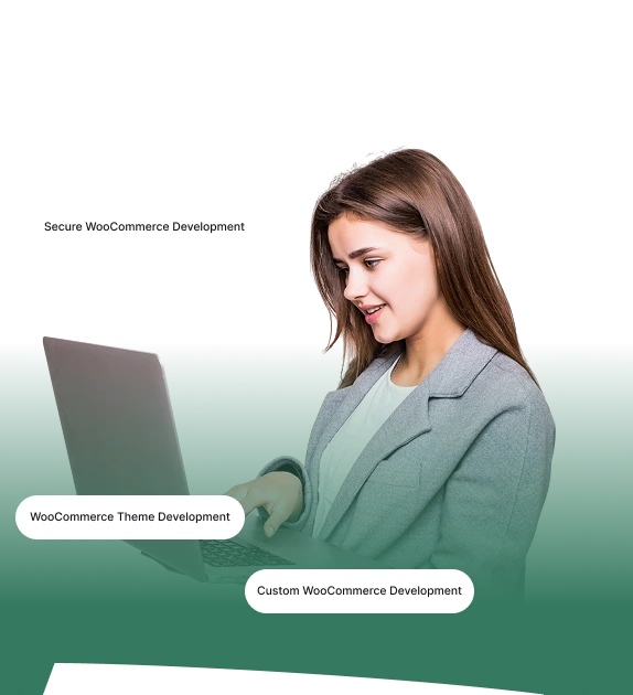 A women standing with laptop in her hands