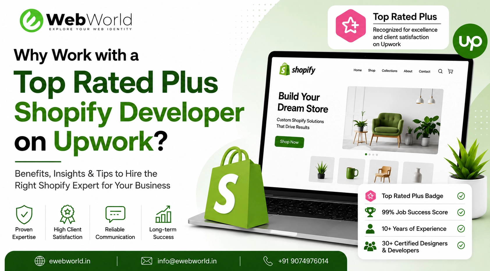 Why Work with a Top Rated Plus Shopify Developer on Upwork?